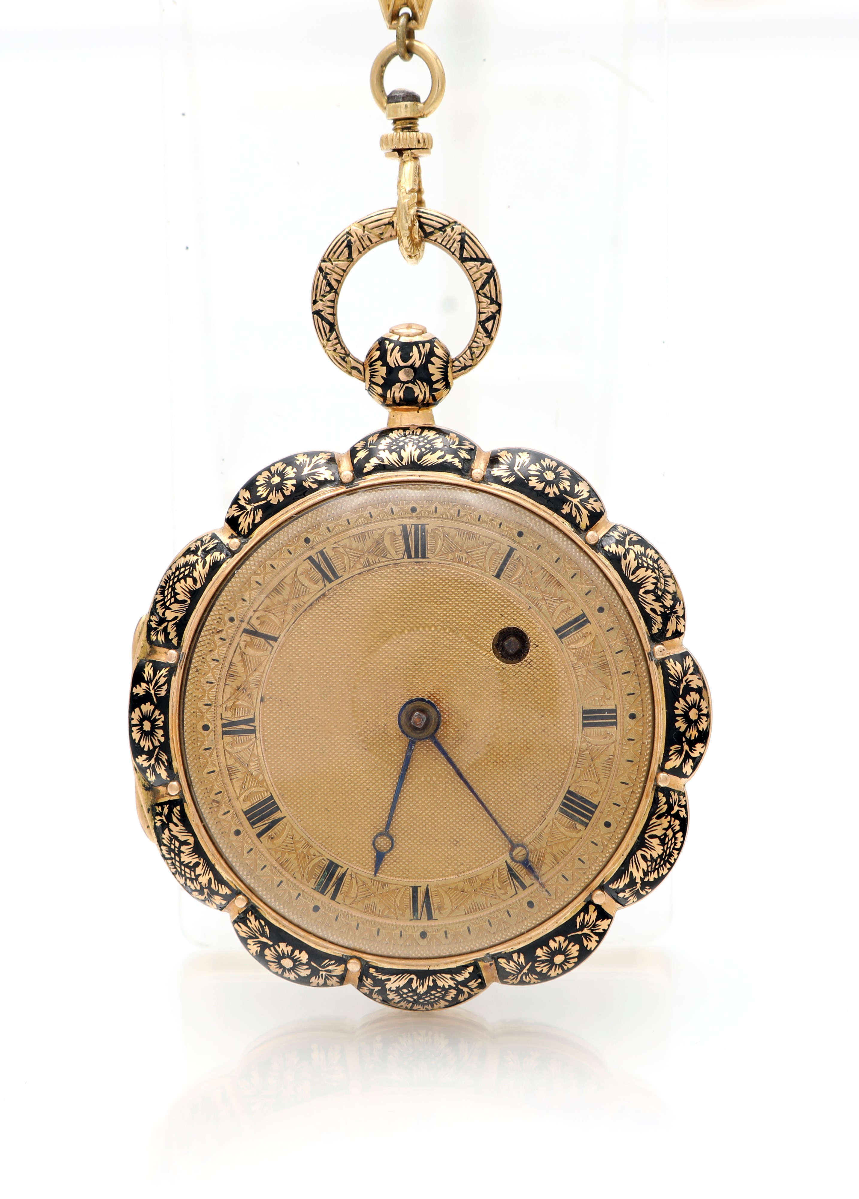 Perrin Freres, orologio da tasca con catena in oro