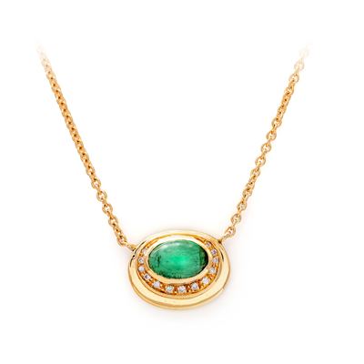 Pendente in Oro, Smeraldo e Brillanti