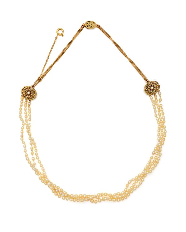 Collana antica in oro e perle