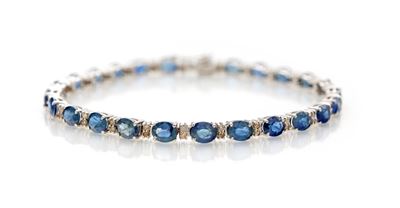 Bracciale Tennis in Oro, Zaffiri e Brillanti