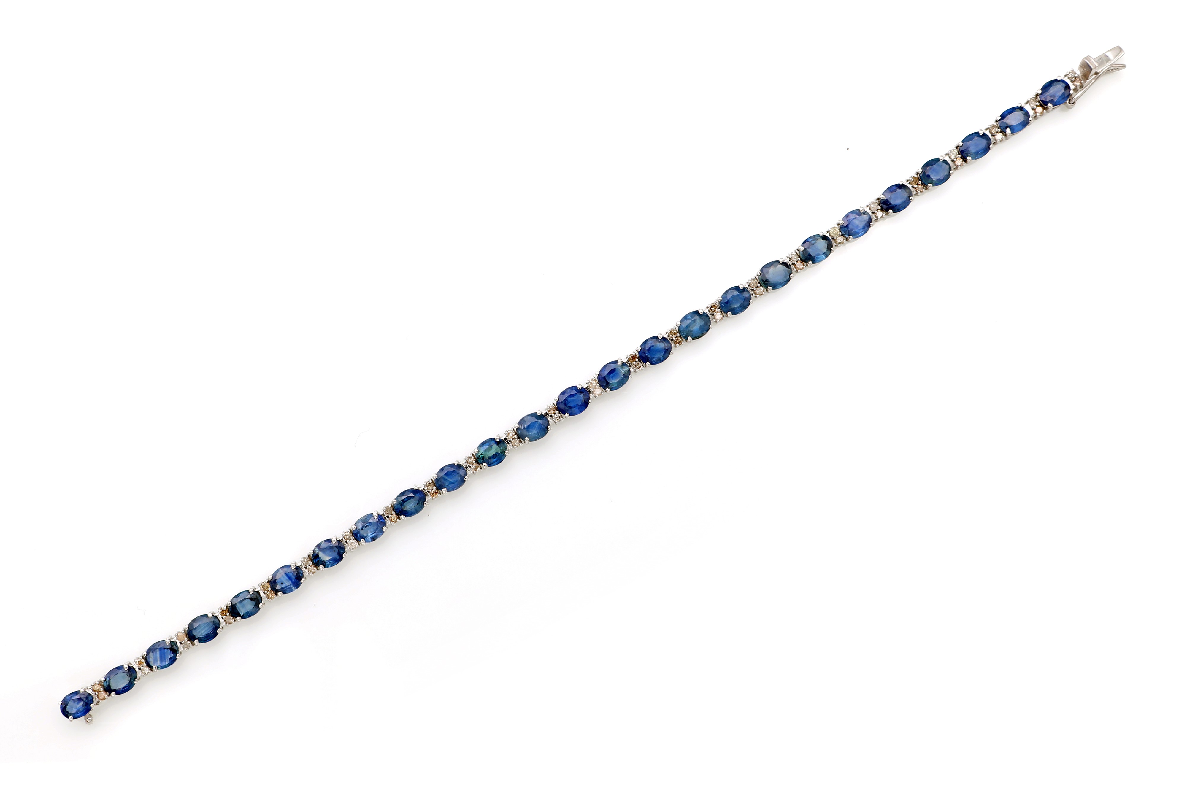 Bracciale Tennis in Oro, Zaffiri e Brillanti