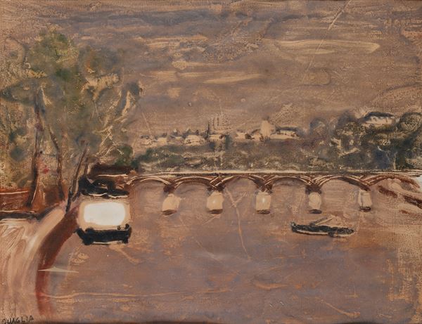 Carlo Quaglia - Veduta di Roma dal Tevere