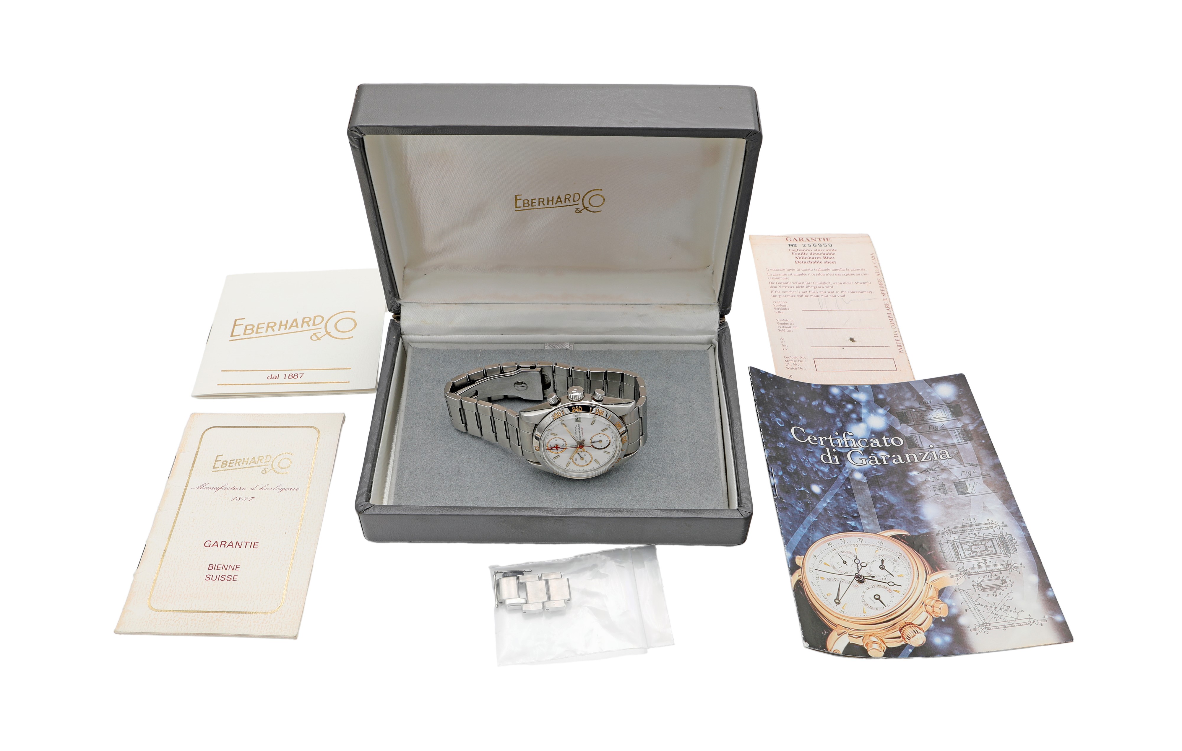 Eberhard & Co., Champion Orologio Cronografo Tricompass Acciaio