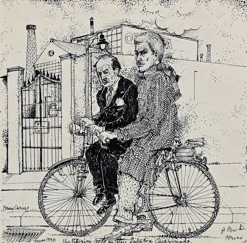 Elio Vittorini porta in telaio Salvatore Quasimodo
