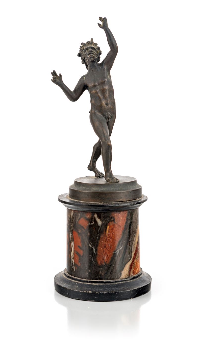 Piccolo fauno danzante in bronzo, XIX secolo