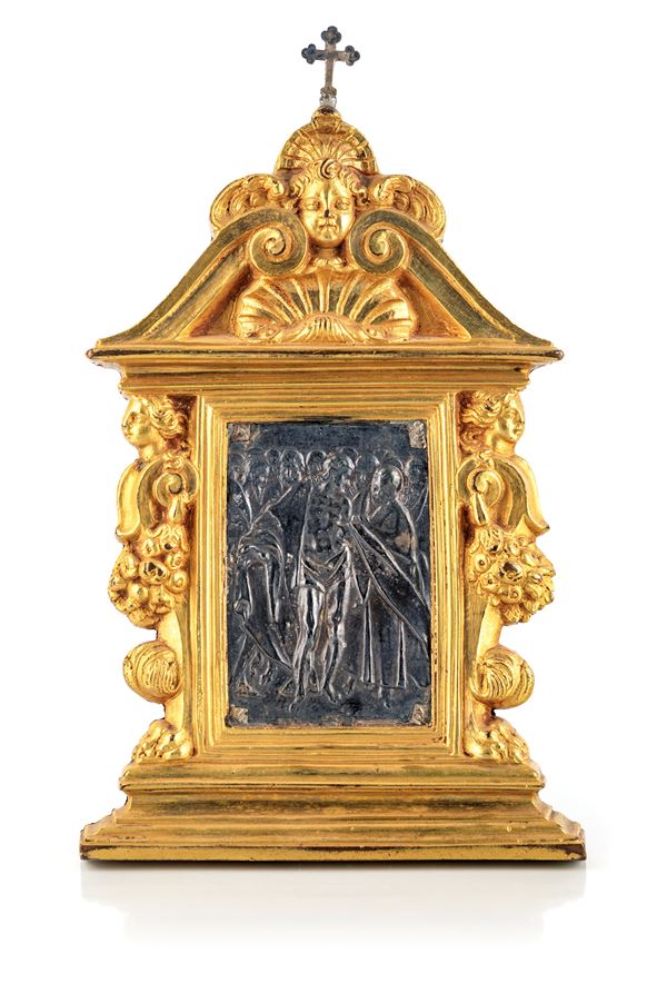 Pace in argento e bronzo dorato a mercurio, Roma, XVII secolo