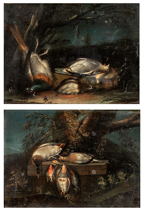 Coppia di nature morte con cacciagione