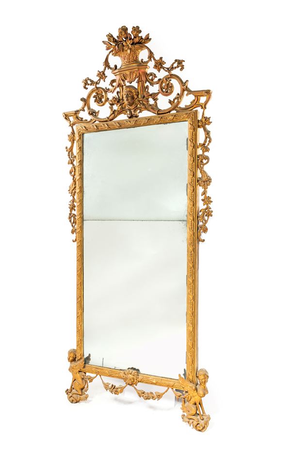 Specchiera in legno intagliato e dorato, Toscana, XVIII secolo