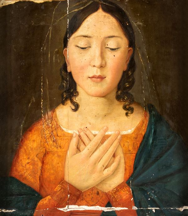 Vergine annunciata, nei modi della pittura rinascimentale