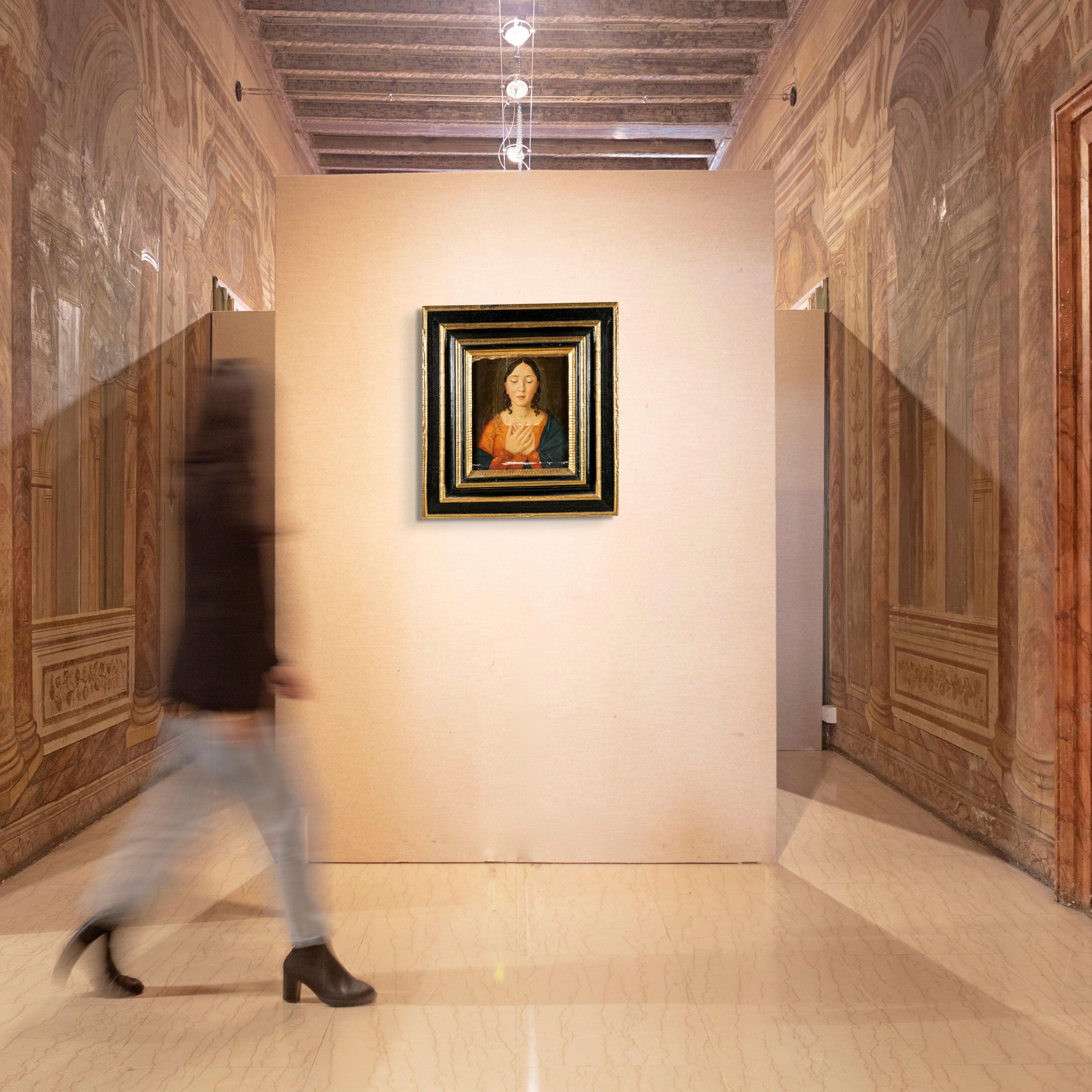 Pittore Toscano del XIX Secolo - Vergine annunciata, nei modi della pittura rinascimentale