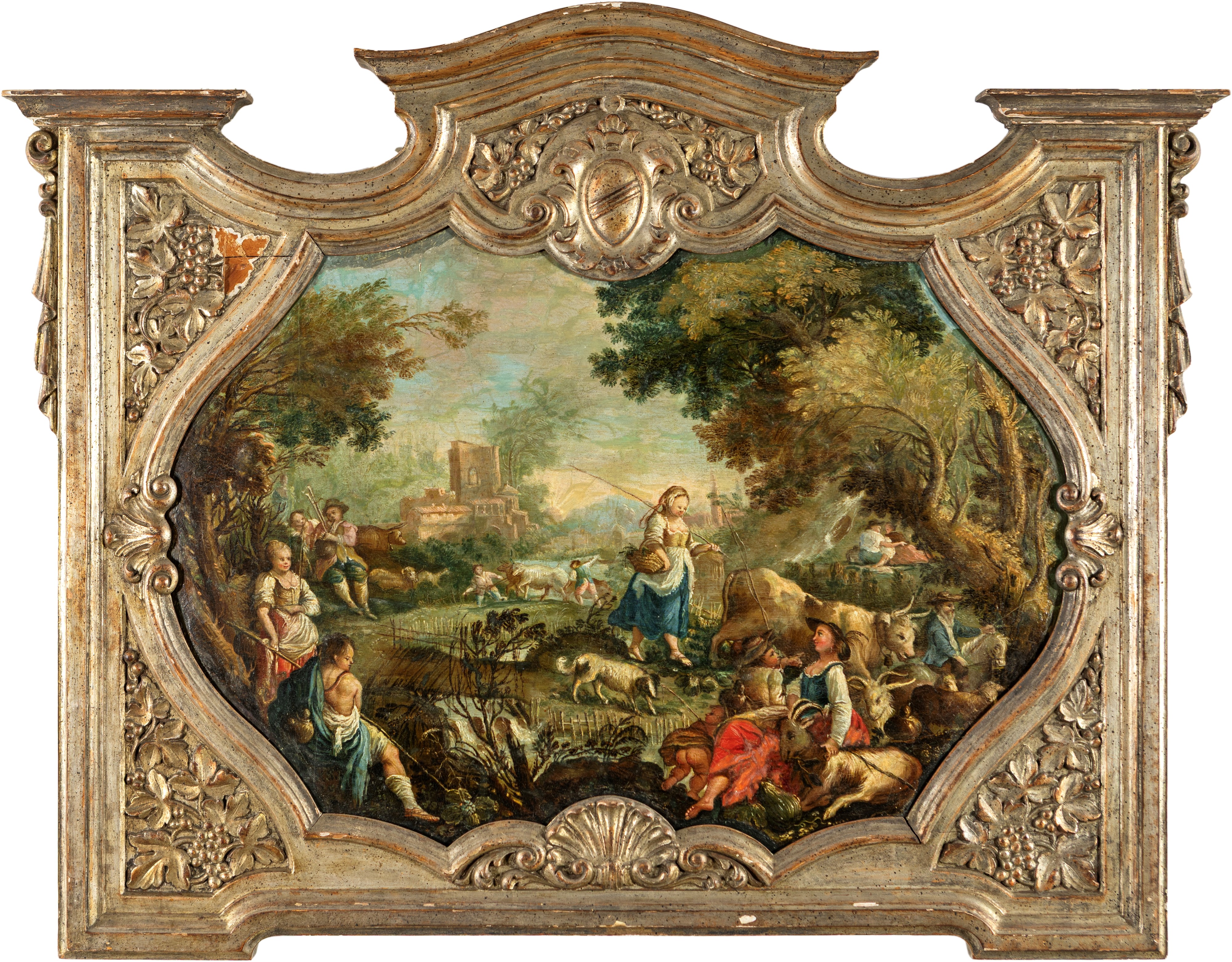 Coppia di paesaggi rococò