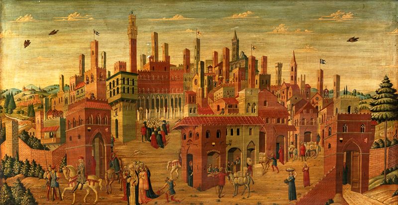 Veduta di città medievale