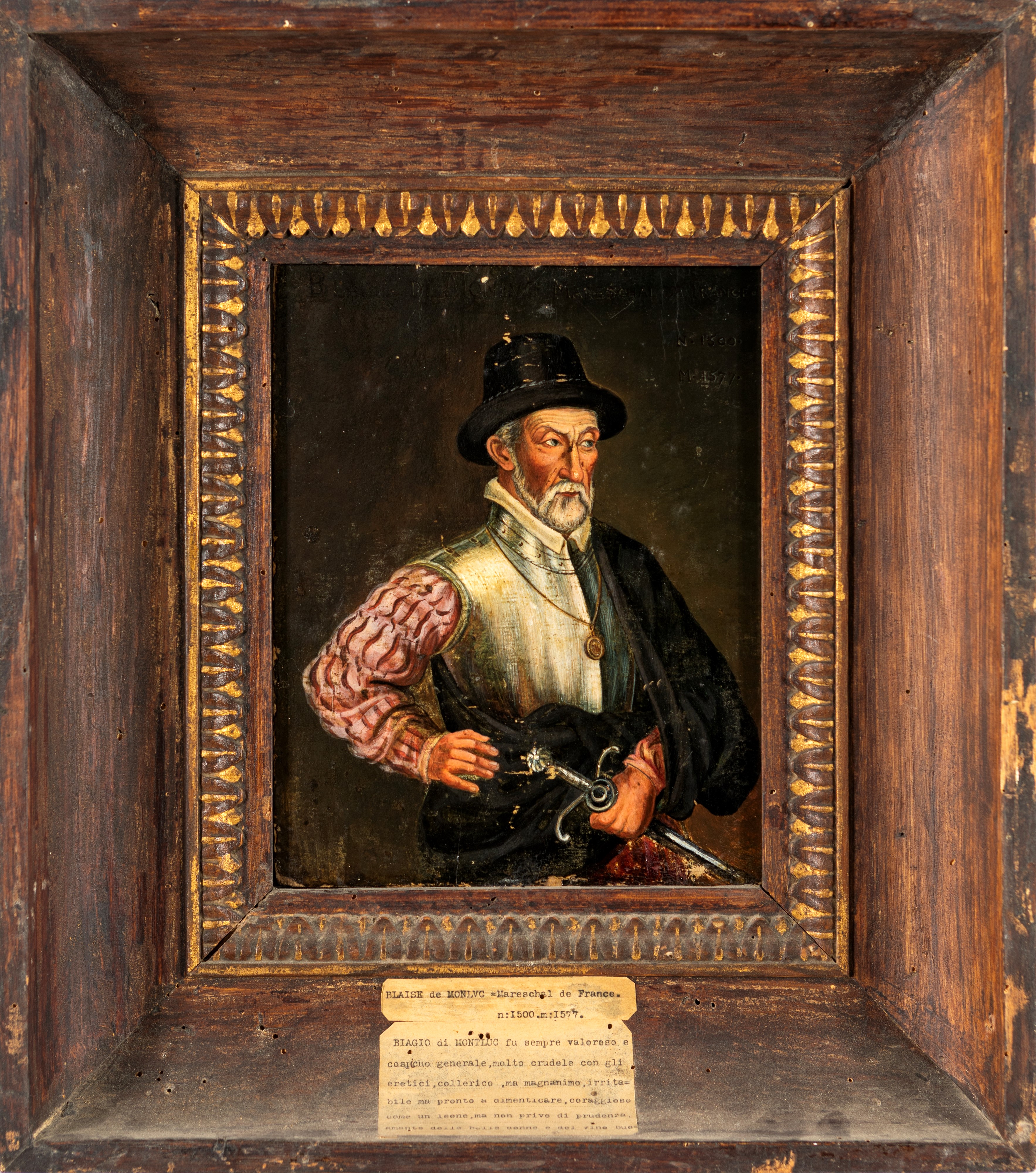 Scuola Francese del XVII Secolo - Ritratto di Biagio di Montluc, olio su tavola
