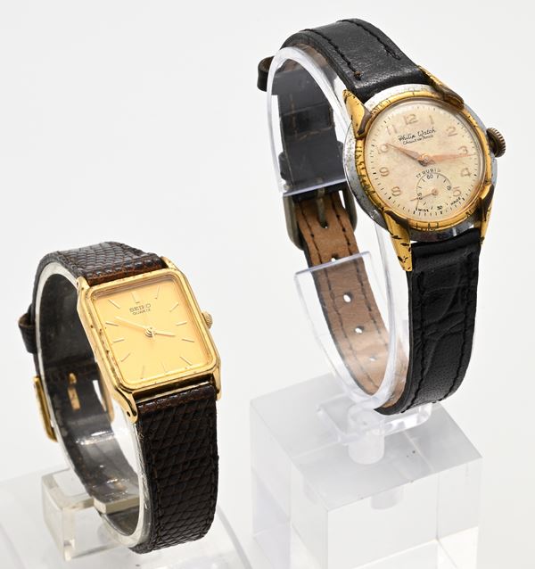 Philip Watch (507-1) - Orologio da polso meccanico da donna cassa in metallo cromato e dorato e fondello in acciaio 