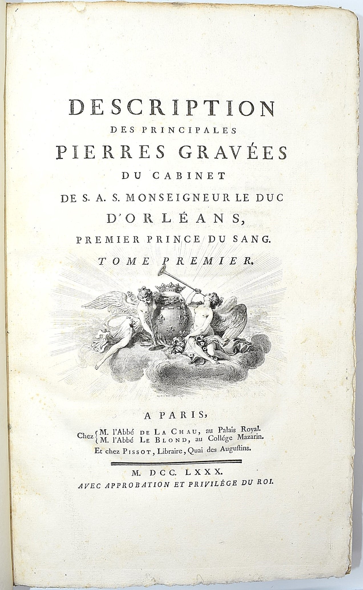 La Chau e Le Blond, Descriptions des principales Pierres Gravées du cabinet de s.a.s Monseigneur ...