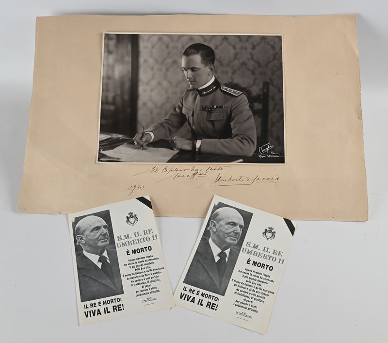 Luigi Vaghi, Foto di Umberto II di Savoia con dedica autografa, 1931, cm 30x39