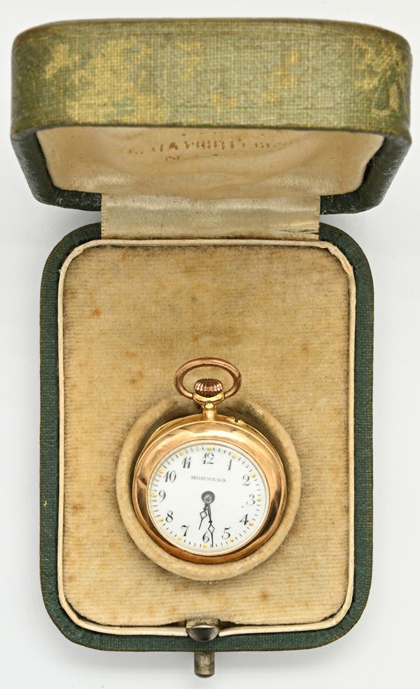 Bornand - Orologio da tasca monachina con scappamento a cilindro remontoir in oro 18Kt