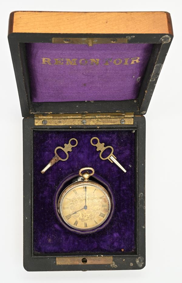 F.L. Barbezat a Geneve - Orologio da tasca con scappamento a cilindro e carica a chiavetta in oro giallo 18Kt