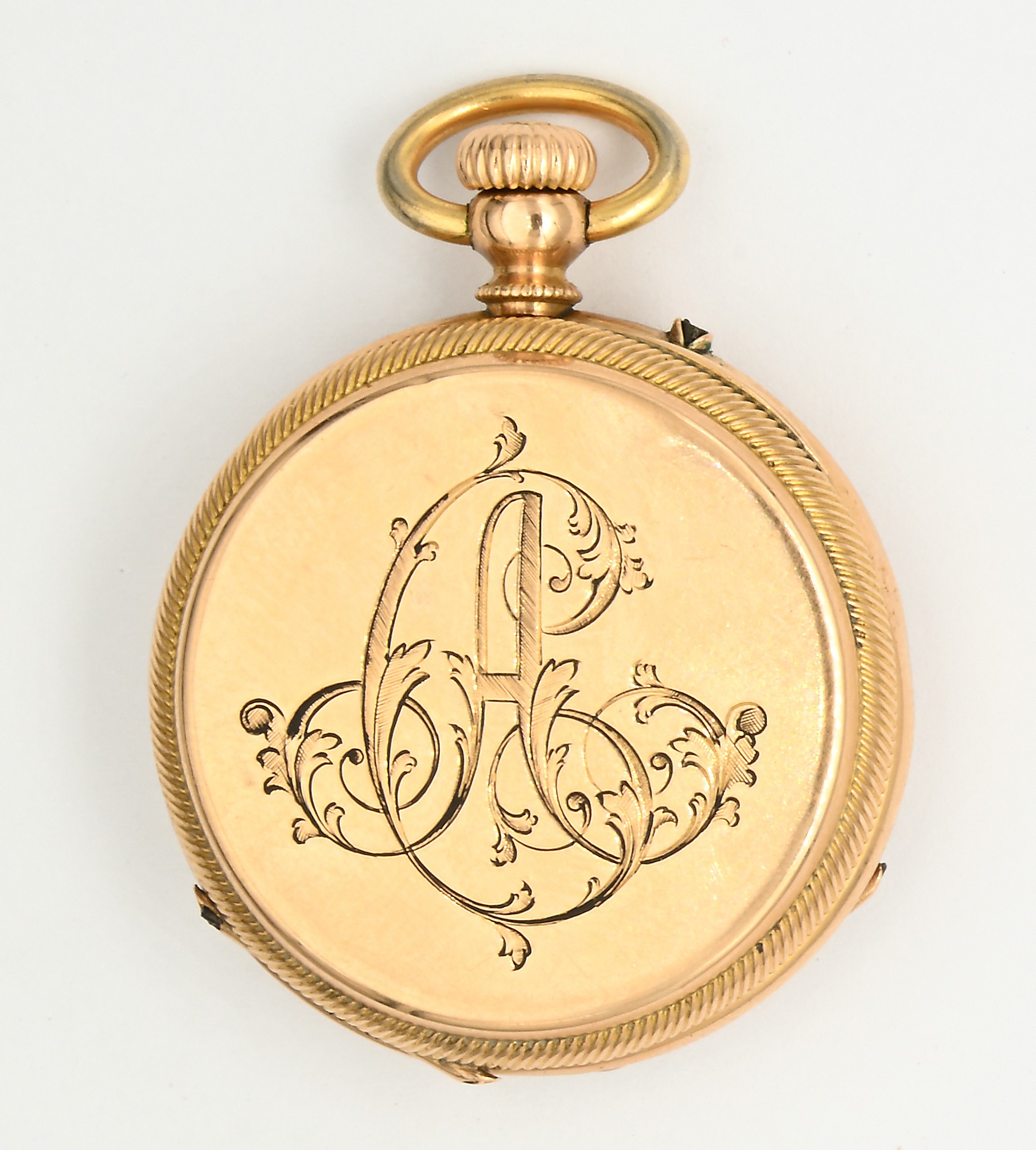 Orologio da tasca con scappamento a cilindro remontoir, in oro giallo 18K
