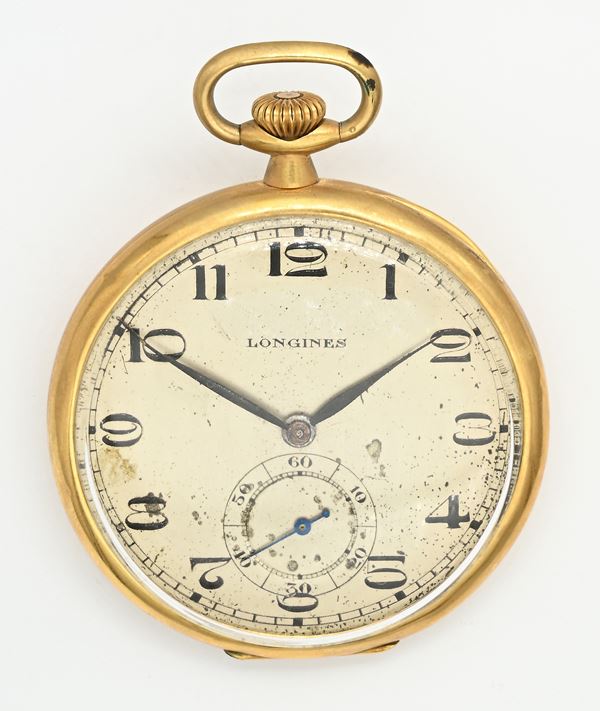 Longines (Cal 18.79 ABC) - Orologio da tasca con scappamento ad ancora spirale Breguet remontoir da uomo in oro 18Kt