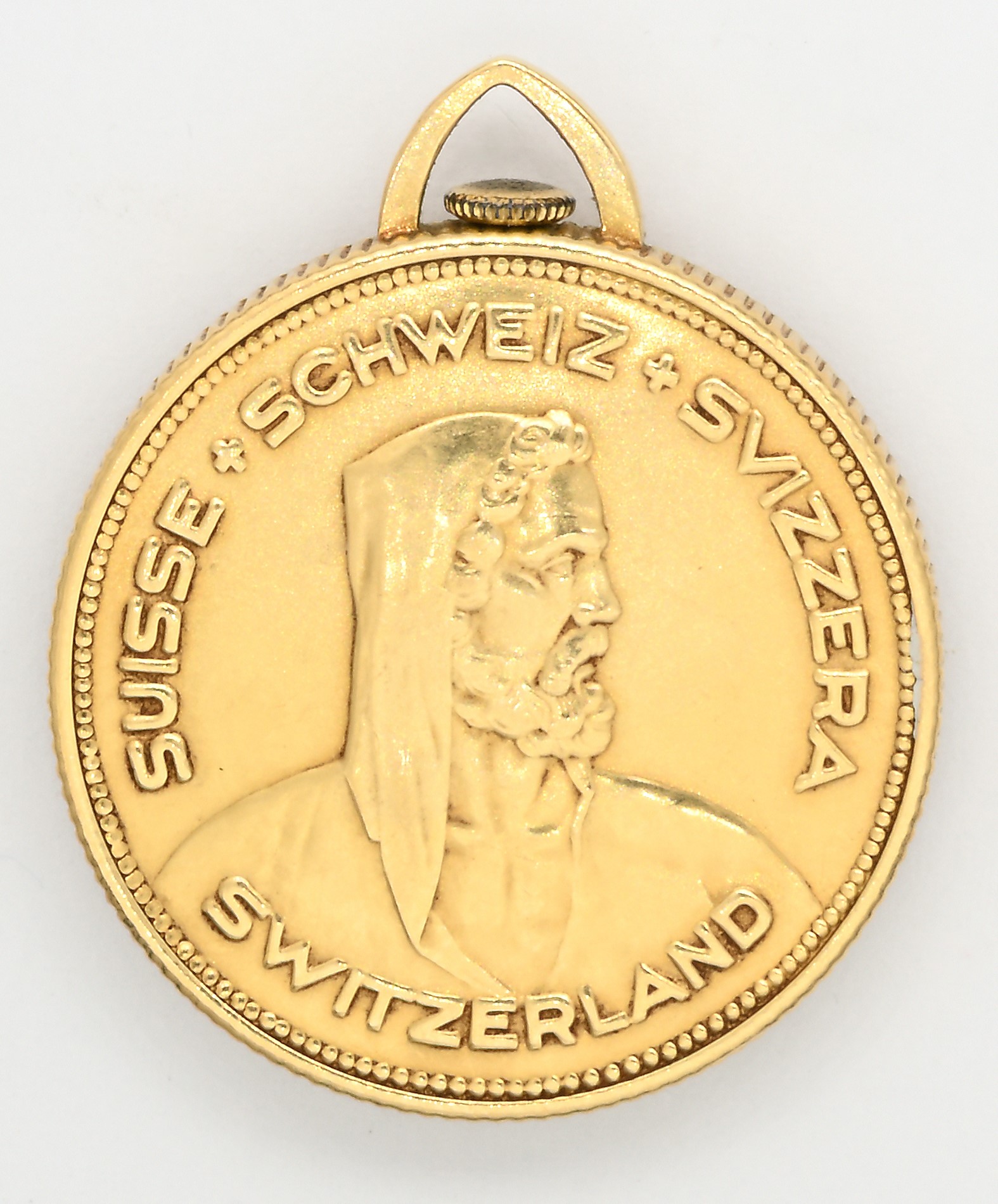 Sarcar Genève, Orologio da tasca con scappamento ad ancora remontoir in oro 18 kt e cassa moneta