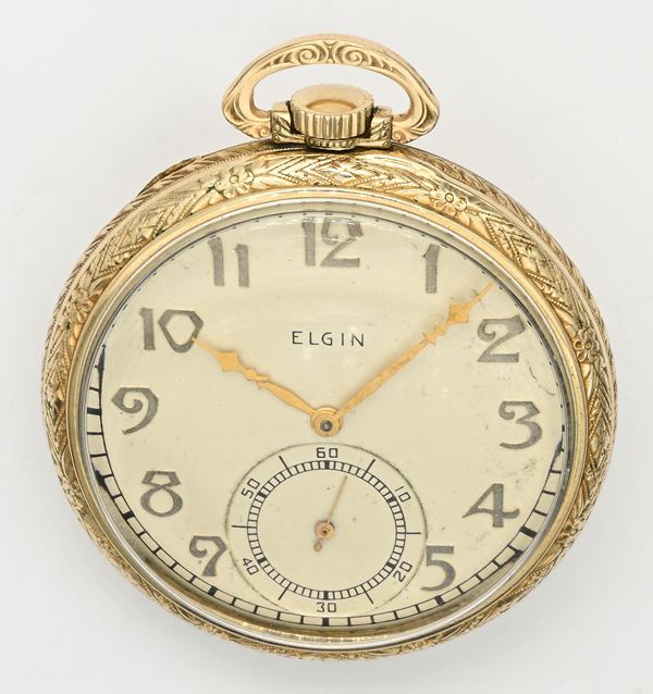Elgin Watch Co. U.S.A. - Orologio da tasca con scappamento ad ancora remontoir in metallo placcato in oro giallo  (1930 circa)  - Auction Time Auction - Pocket Watches - Casa d'Aste Arcadia