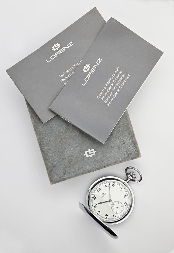 Lorenz (Cal. UNITAS 6498) - Orologio da tasca savonette remontoir da uomo in acciaio   (1988)  - Asta Asta a Tempo - Orologi da Tasca - Casa d'Aste Arcadia