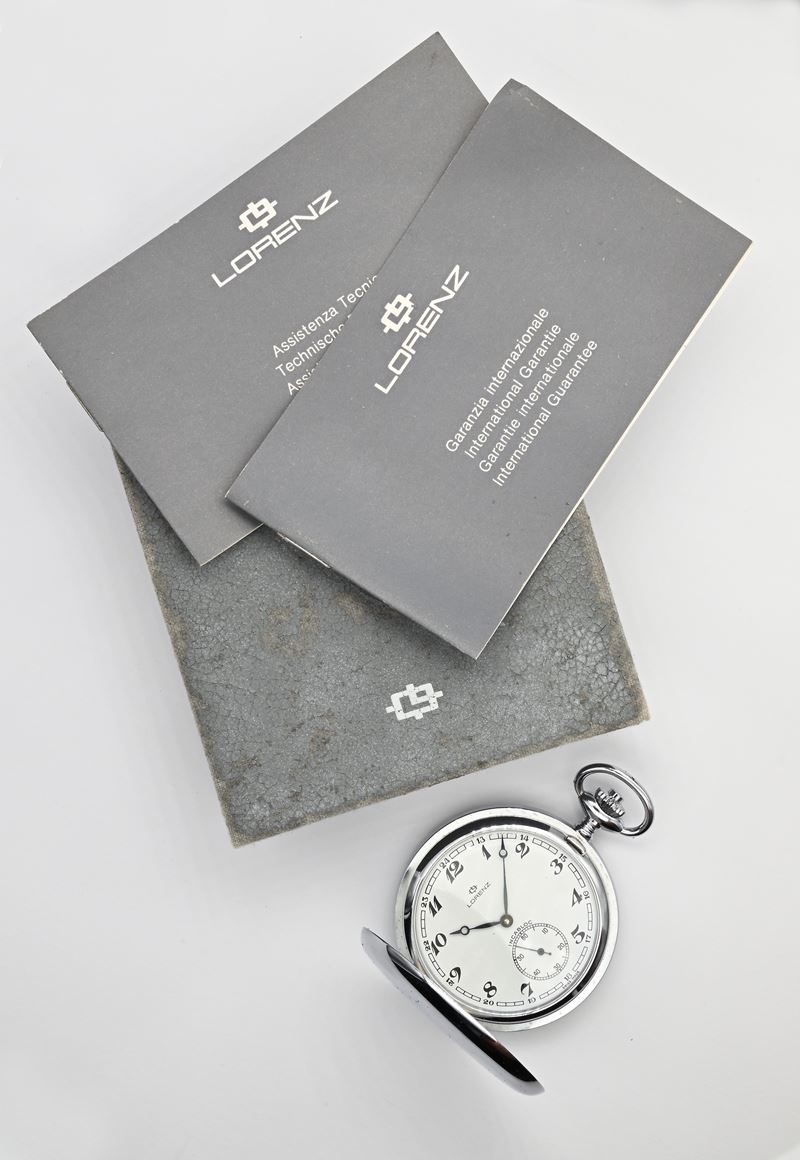 Lorenz (Calibro UNITAS 6498), Orologio da tasca savonette remontoir da uomo in acciaio