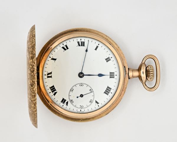 Gallet & Co - Orologio da tasca savonette con scappamento ad ancora e spirale Breguet remontoir da uomo in metallo placcato in oro