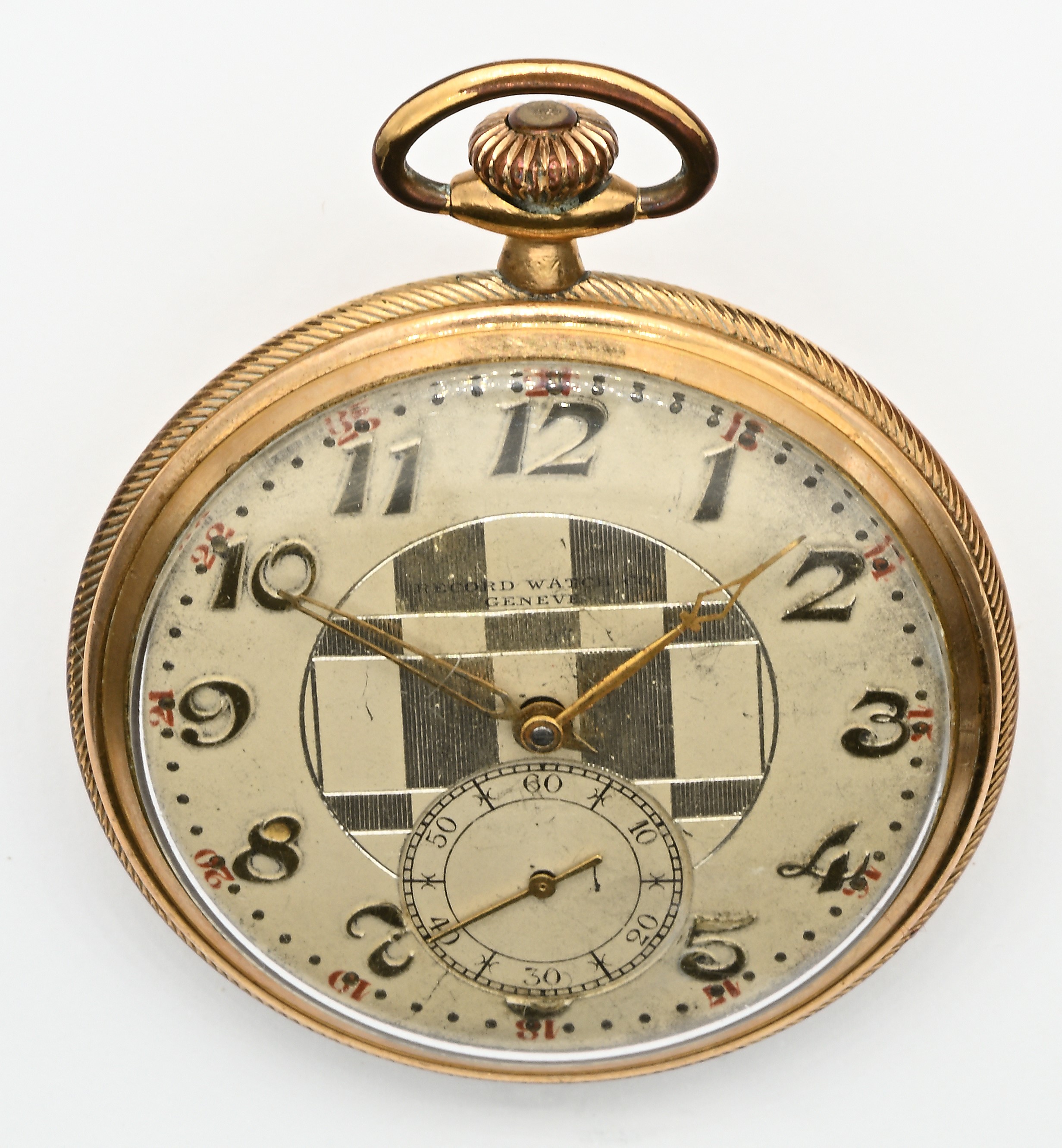 Record Watch Co., Ginevra, Orologio da tasca con scappamento ad ancora e remontoir, anni '30