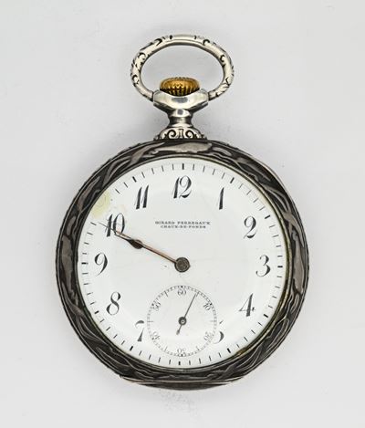 Girard-Perregaux, Orologio da tasca con scappamento ad ancora e remontoir in argento 800/000