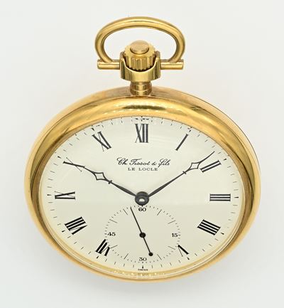 Ch. Tissot & Fils (Le Locle), Orologio da tasca con scappamento ad ancora remontoir, metallo dora...
