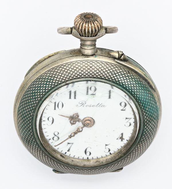 Rosetta - Orologio da tasca monachina con scappamento a cilindro remontoir in argento