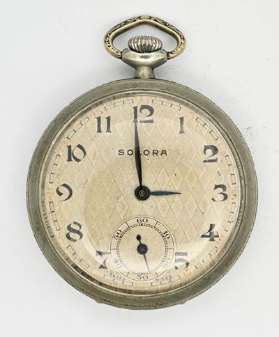 Orologio da tasca, scappamento ad ancora e remontoir (anni ’30), metallo