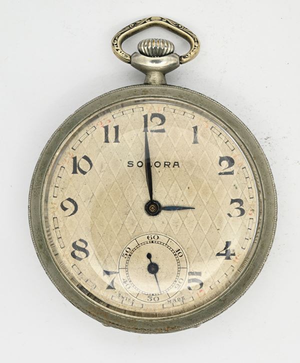  Solora - Orologio da tasca con scappamento ad ancora remontoir da uomo in metallo