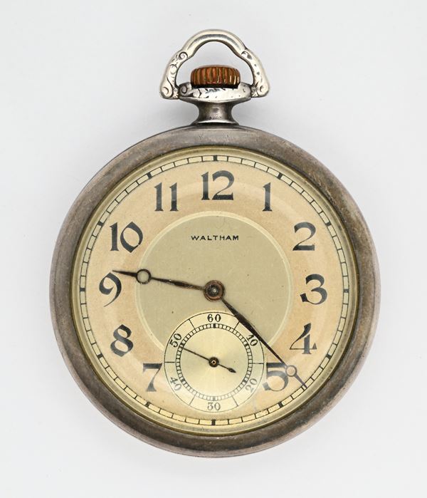 Waltham per P.S. Bartlett - Orologio da tasca con scappamento ad ancora e spirale Breguet remontoir da uomo in argento sterling