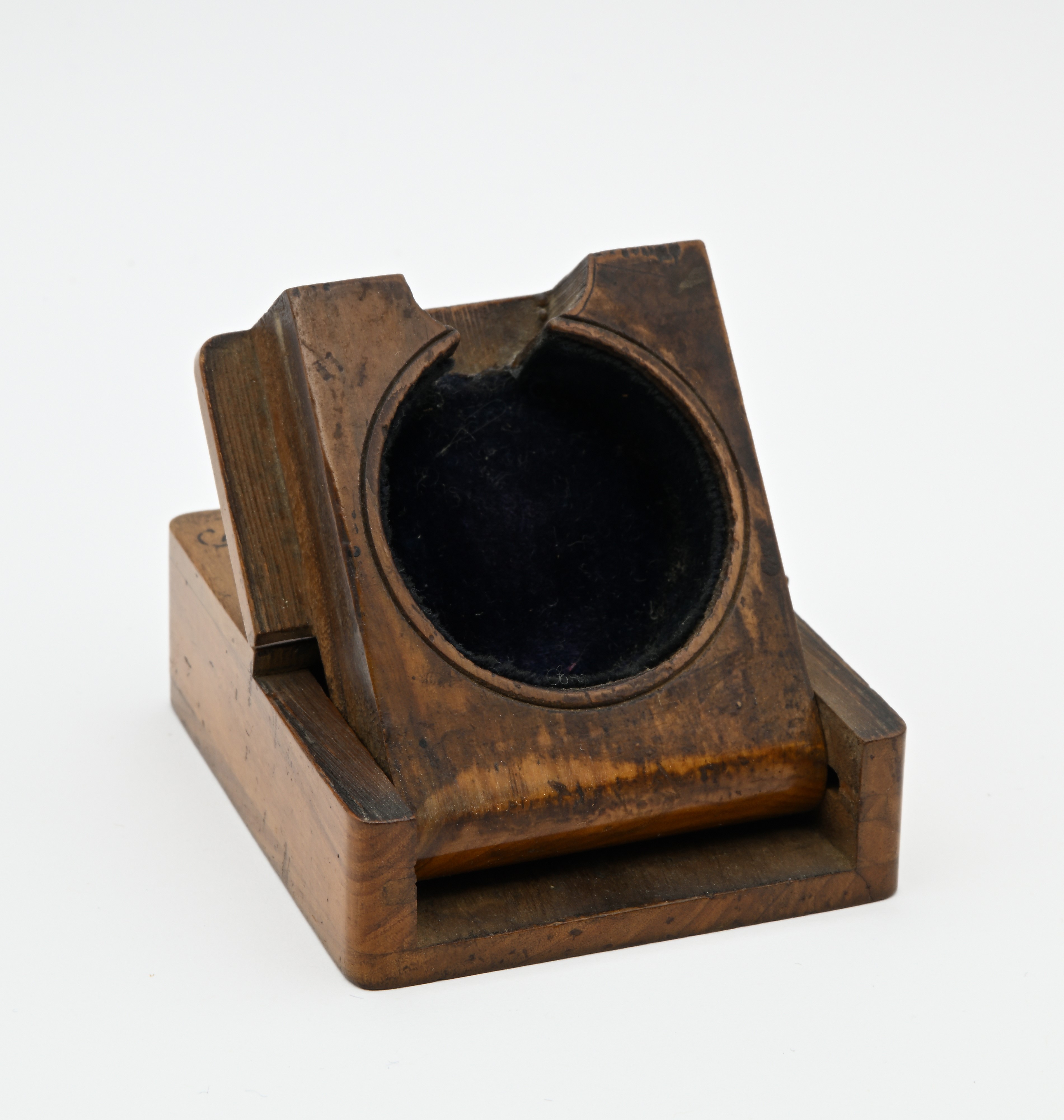 Scatola porta orologio francese, legno dipinto con mazzolino di fiori e scritta “Bordeaux”