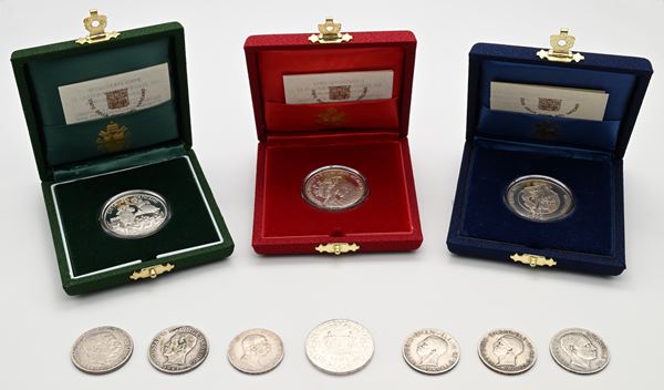 500 Lire Proof 1994, 1995, 1996 Città del Vaticano Giovanni Paolo II; Lira 1902; 5 Lire 1927, 1930 Regno d'Italia Vittorio Emanuele III; Corona 1908 Francesco Giuseppe Austria; Krone 1916 Danimarca; Krone 1923 Svezia; Gulden Suriname 1962