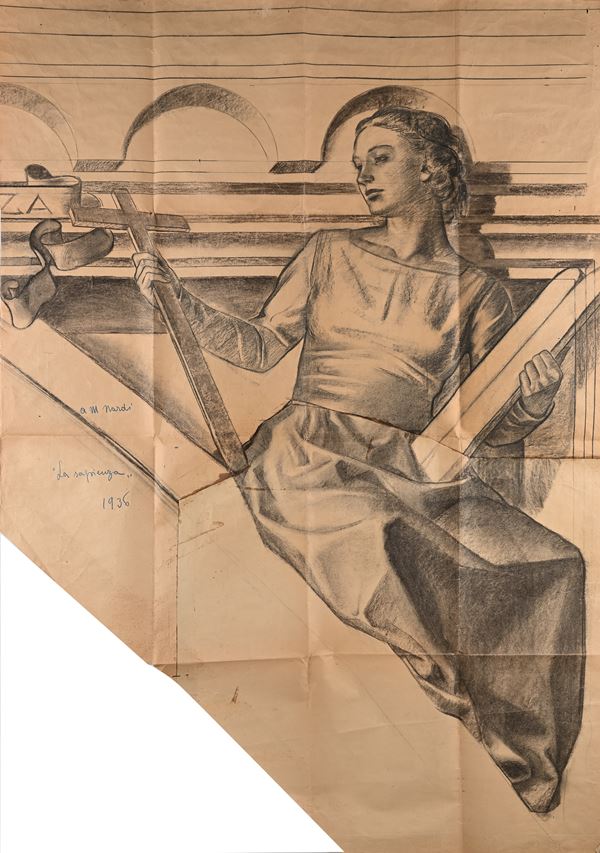 Antonio Maria Nardi - La Sapienza - Disegno preparatorio per la decorazione della Chiesa di Sant'Antonio da Padova a Bologna