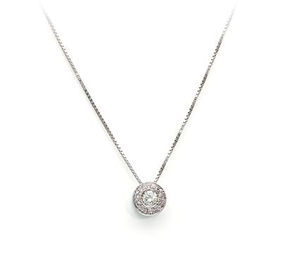 Pendente punto luce in oro bianco 750 e diamanti