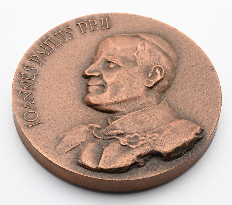Medaglia in Bronzo 1980 Giovanni Paolo II Benedizione Dell'oratorio Ungherese in San Pietro in Va...