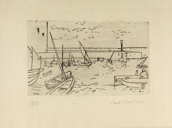 Carlo Carrà - Marina a Camogli