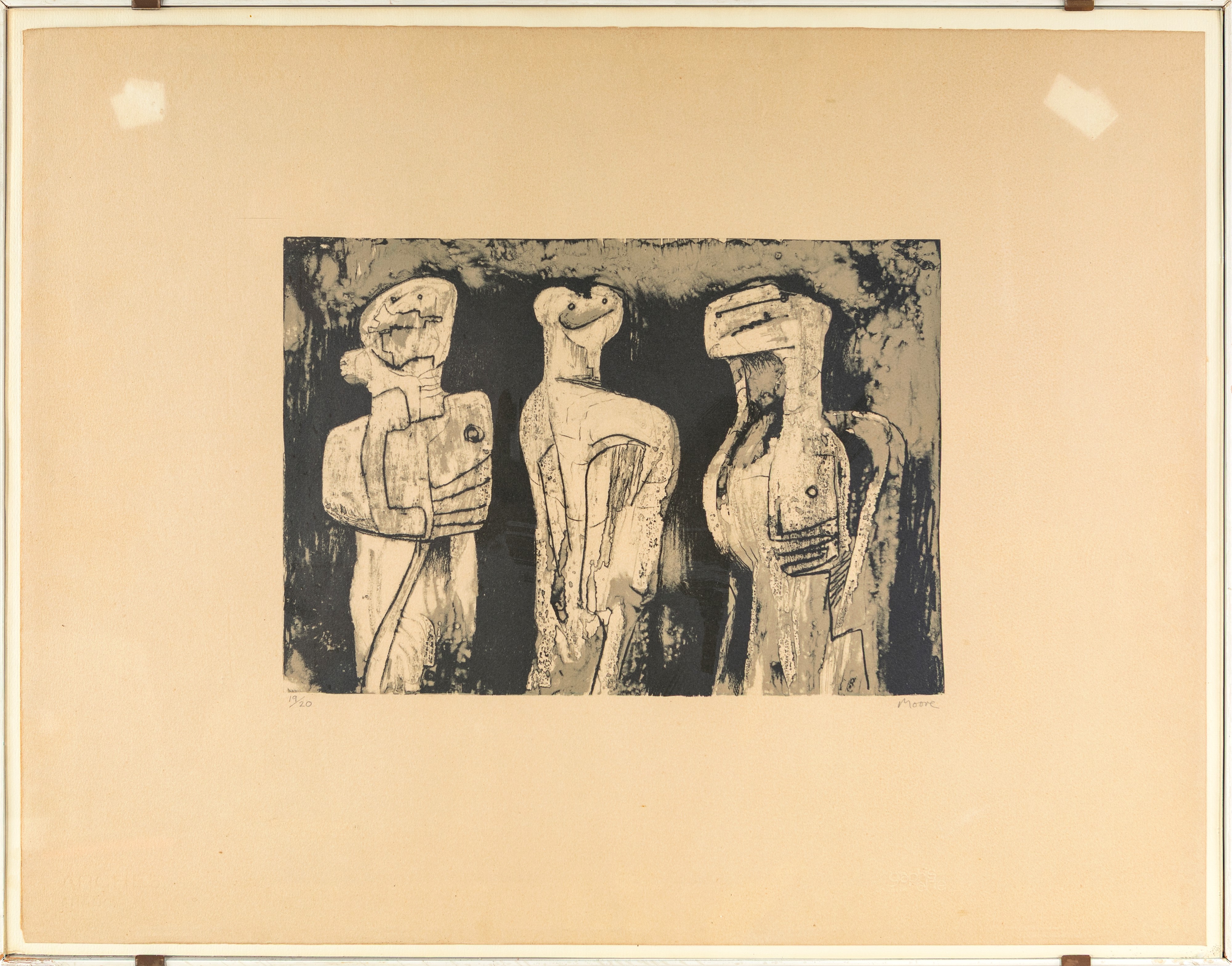 Three standing figures