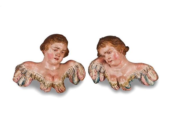 COPPIA DI TESTE DI CHERUBINI