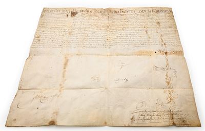 Pergamena, documento storico datato 1726