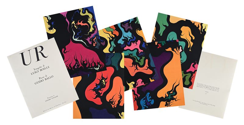 UR - Cinque Litografie di Luigi Boille con poesie di Guido Ballo e presentazione di Cesare Vivald...