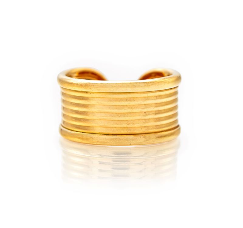 Anello in oro giallo 750/000 a fascia, Misura 14