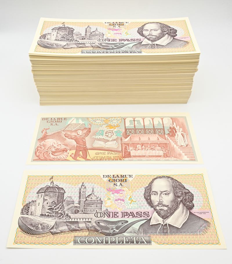 Lotto 634 Pezzi del Biglietto da "one Pass Completa" De la Rue Giori S.a.