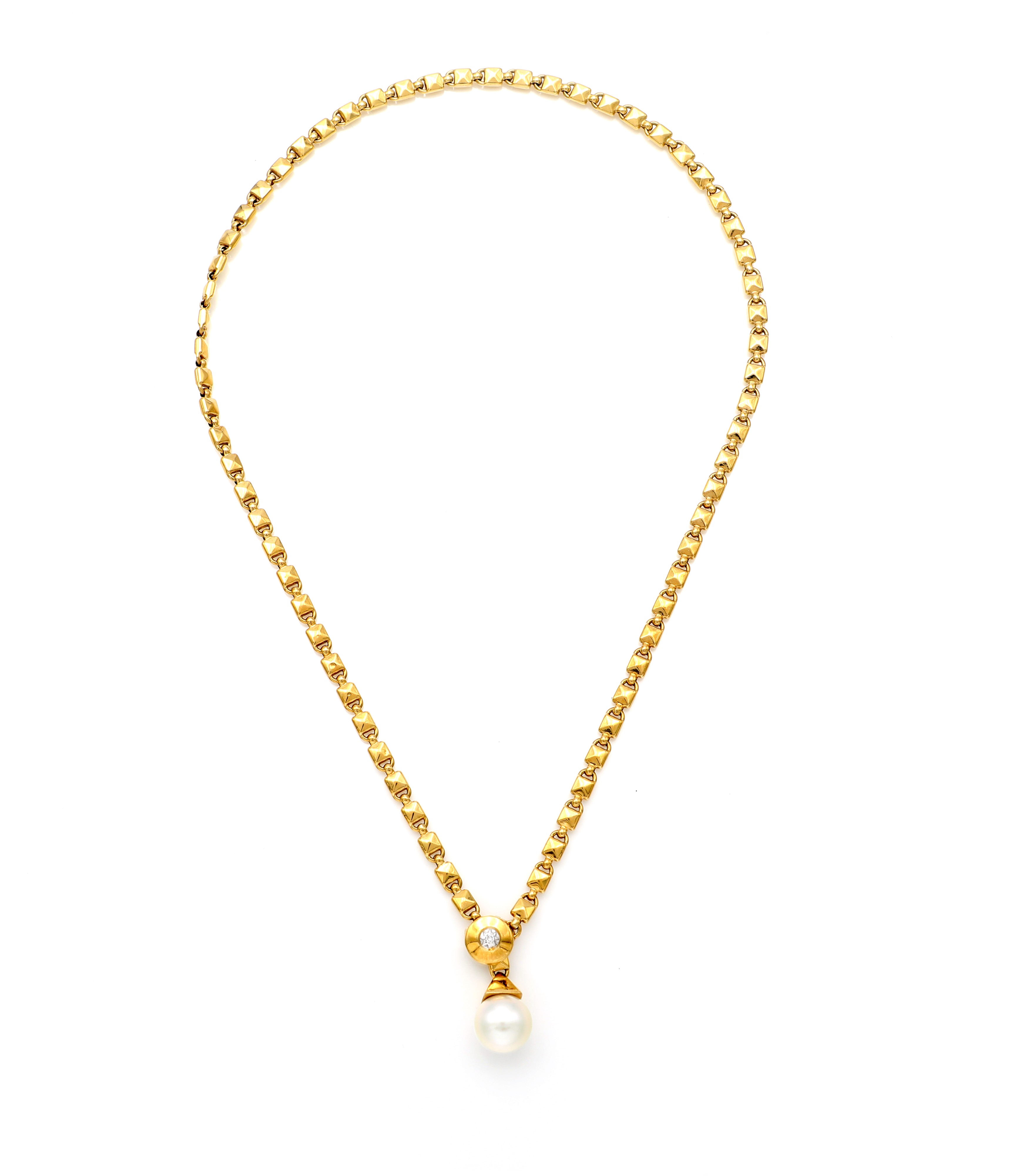 Chimento, collana in oro, perla e brillante