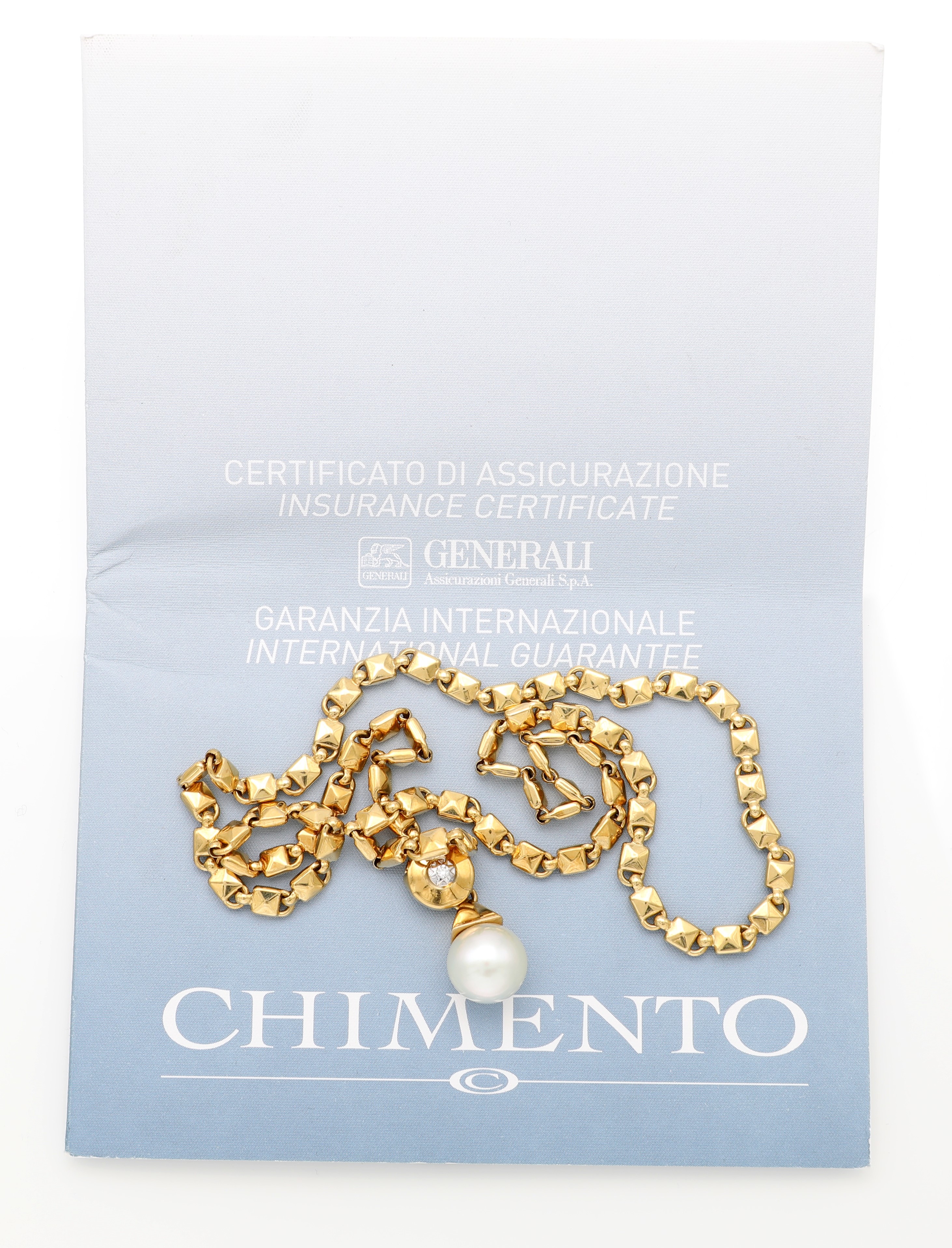 Chimento, collana in oro, perla e brillante